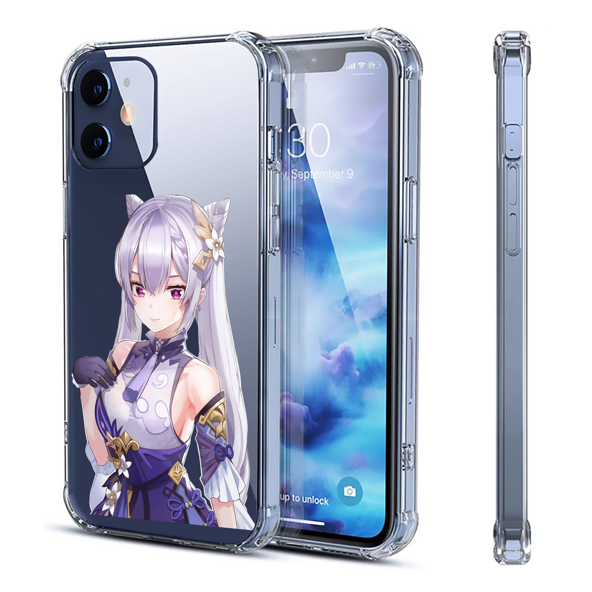 げんし神 刻晴 こくせい genshin Kokusei 【iPhone 12シリーズ対応】透明スマホケース（クリアソフトケース）